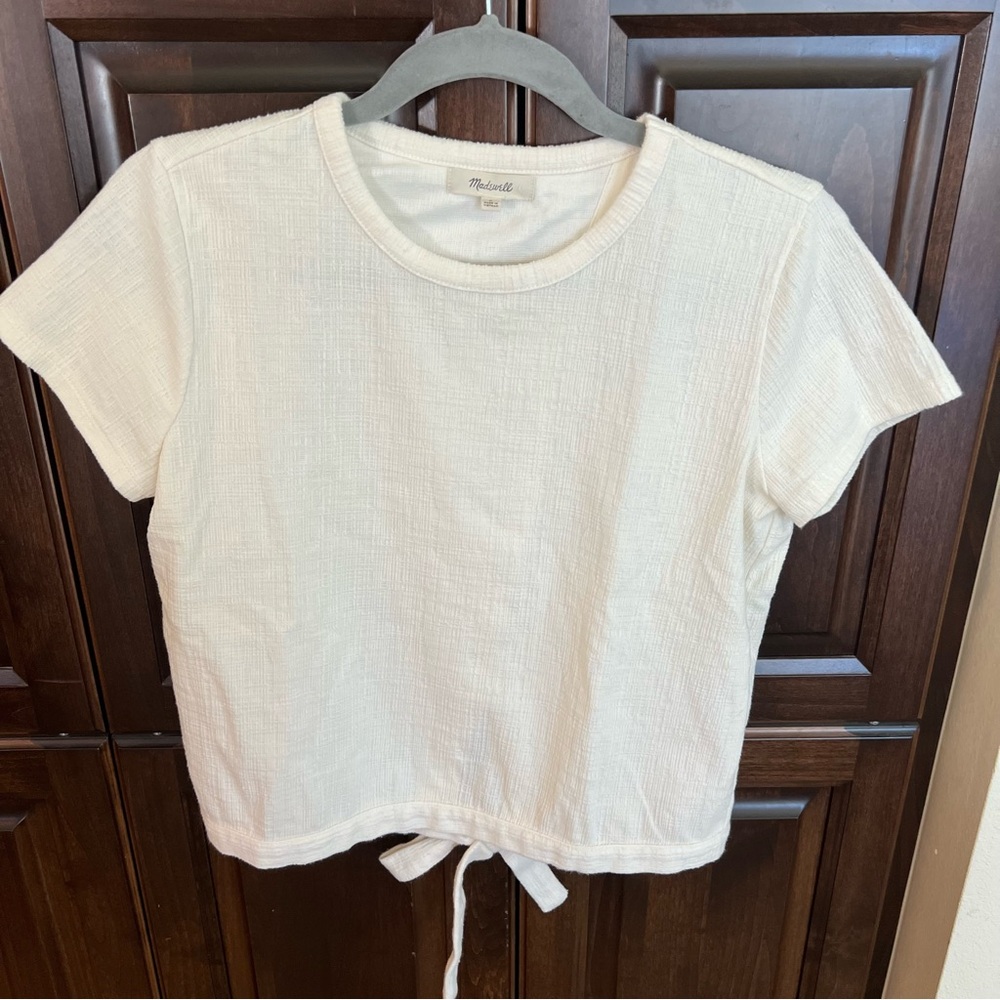 Madewell Tie-Back Blouse, Ivory, S